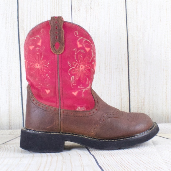 Justin Boots Shoes - Justin Gypsy Pink/Brown Cowgirl Boots Size 6